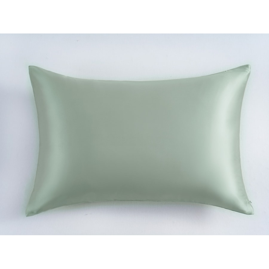 Luxe Bedding 6A Grade 100% Mulberry Silk ZIPPERED STANDARD Pillowcase Sage Green