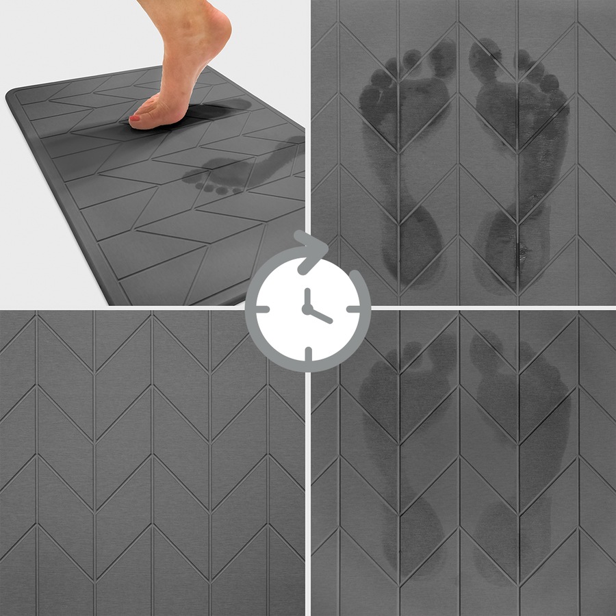 Algodon Dri Stone Bath Mat 39 x 60cm Charcoal