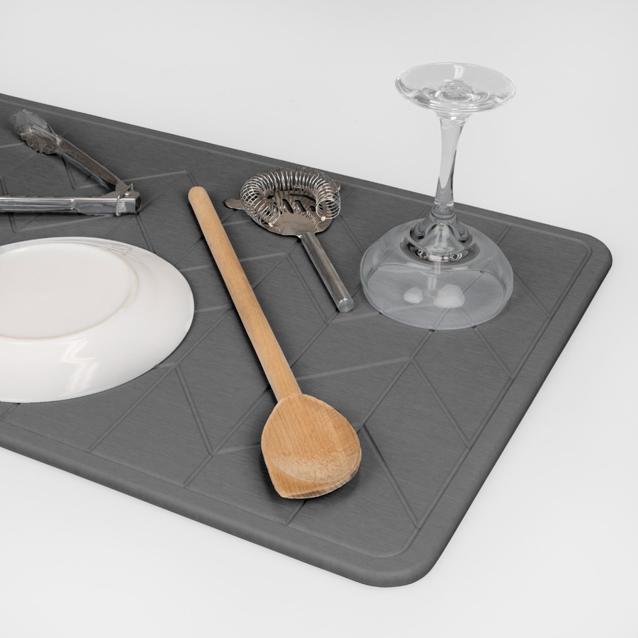 Algodon Dri Stone Bath Mat 39 x 60cm Charcoal