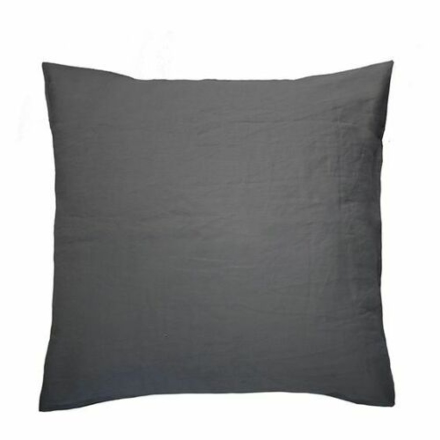 Bambury French Linen Quilt Cover Set Charcoal Queen