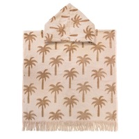 Bambury Kids Palm Poncho Hooded Beach Towels-Quick Drying-Sunset