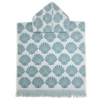 Bambury Kids Shell Poncho Hooded Beach Towels-Quick Drying - Cloud