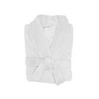 Bambury Microplush Super Soft Unisex Bathrobe White-Large/Extra-Large