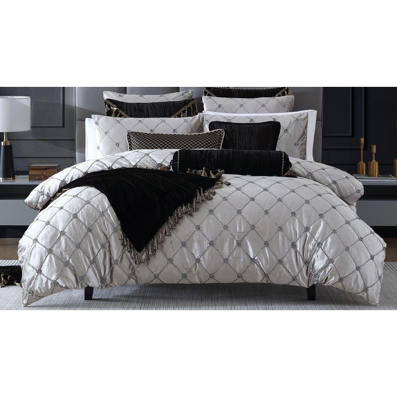 Buy Davinci Julienne Quilt Cover Set Platinum MyDeal