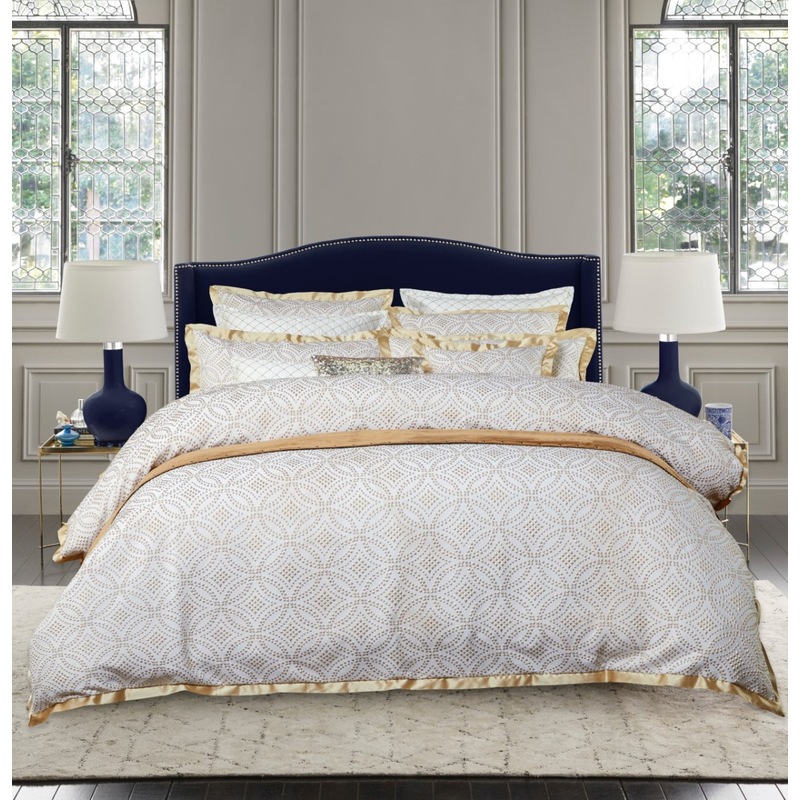 Buy Davinci Vivienne Quilt Cover Set Gold MyDeal