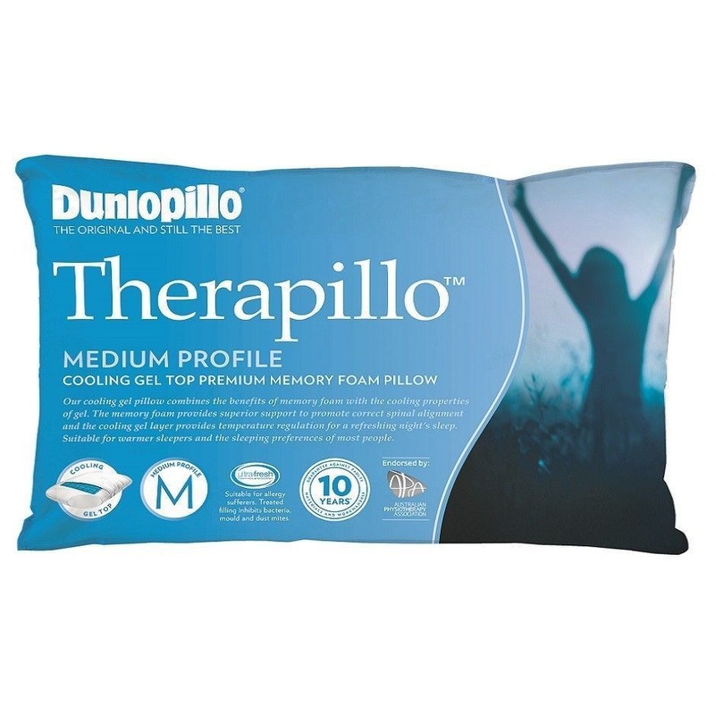 Buy Dunlopillo Therapillo Cooling Gel Top Medium Profile Memory Foam Pillow MyDeal