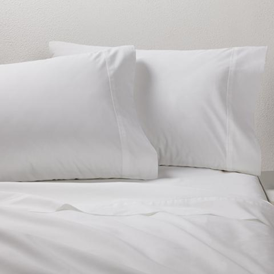 Gainsborough 250TC Cotton Percale Sheet Set White Queen
