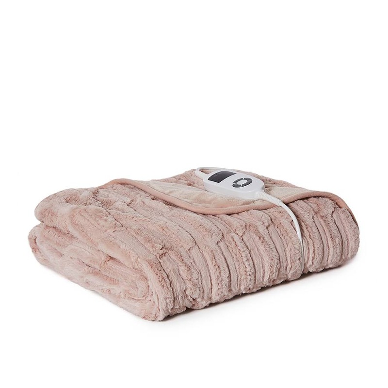 Buy Gainsborough Deluxe Heated Faux Fur Reversible Blanket Pink MyDeal