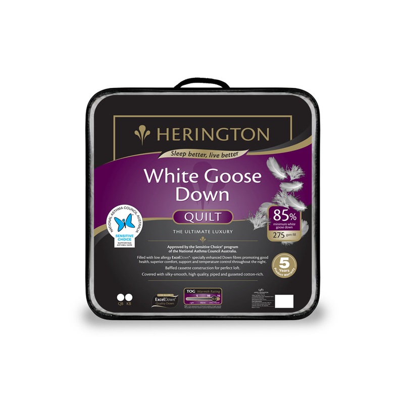 Buy Herington 85 White Goose Down Quilt MyDeal