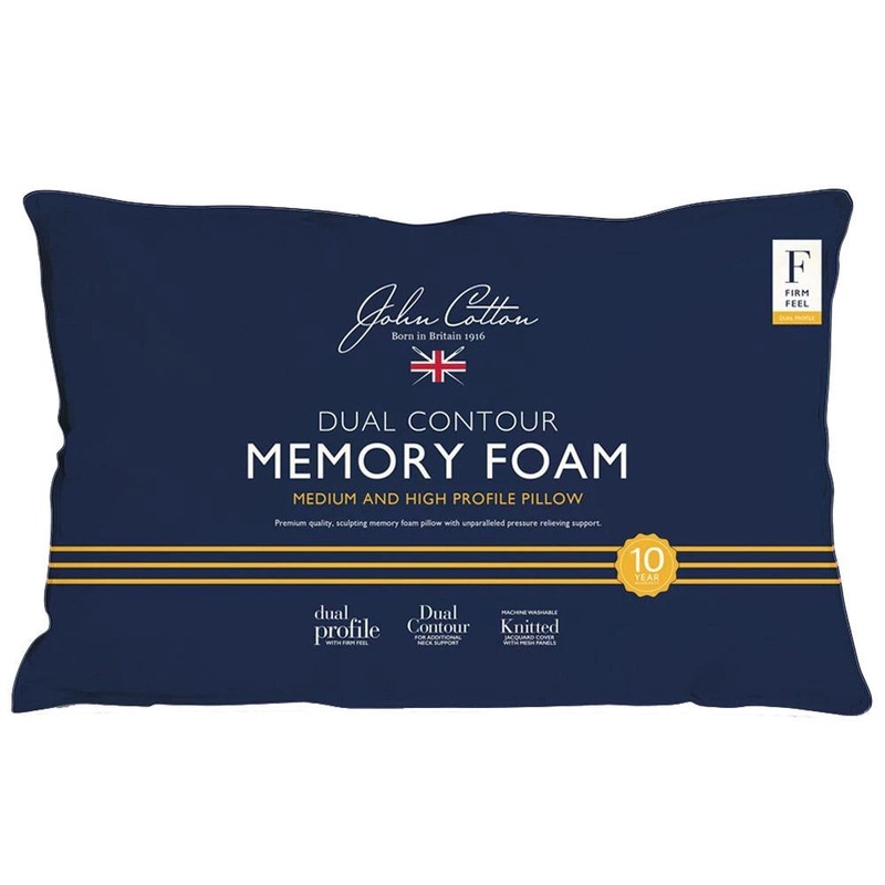 Buy John Cotton Memory Foam Dual Contour & Firm Feel Pillow MyDeal