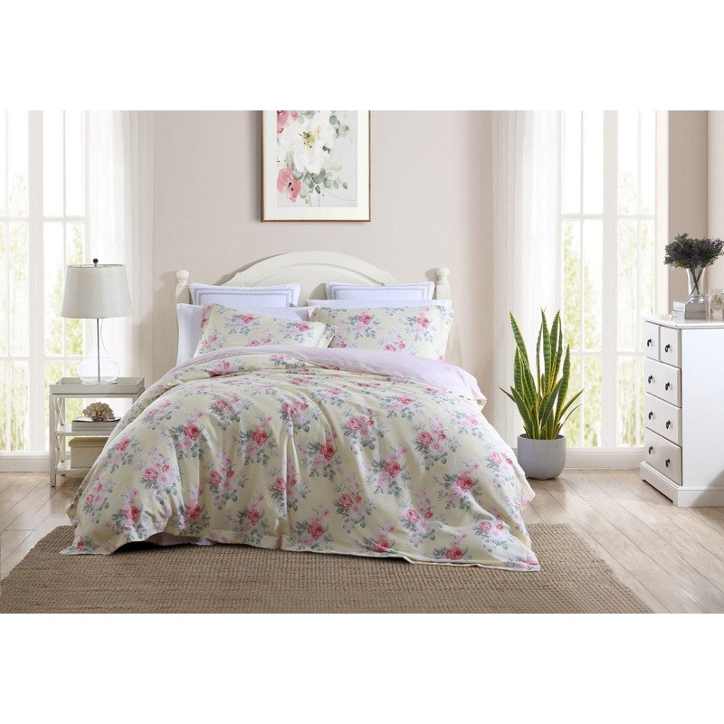 Buy Laura Ashley Melany Printed Quilt Cover Set Yellow MyDeal