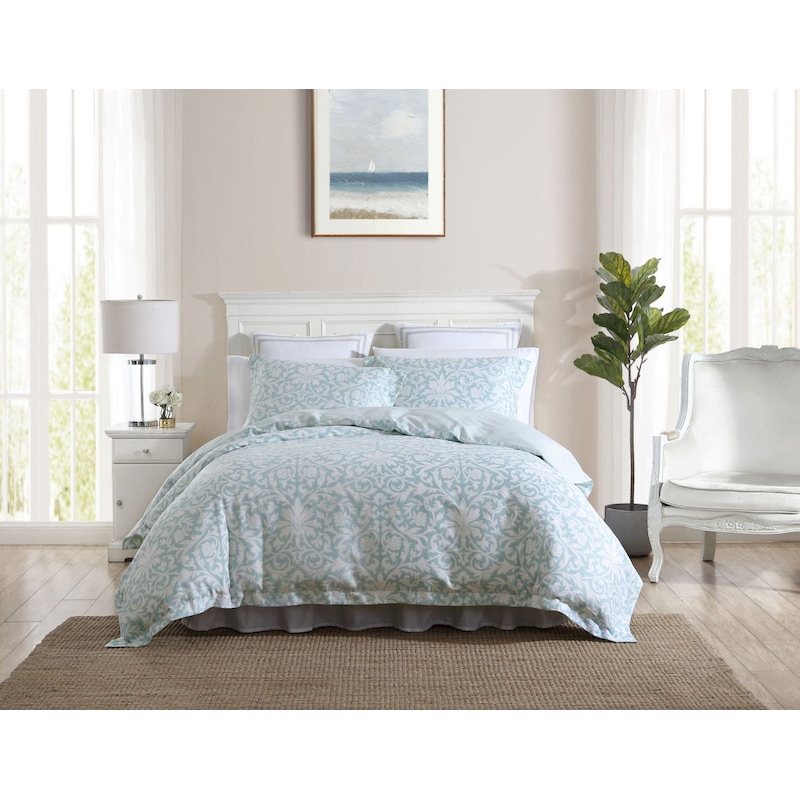 Buy Laura Ashley Mia Printed Quilt Cover Set Blue - MyDeal