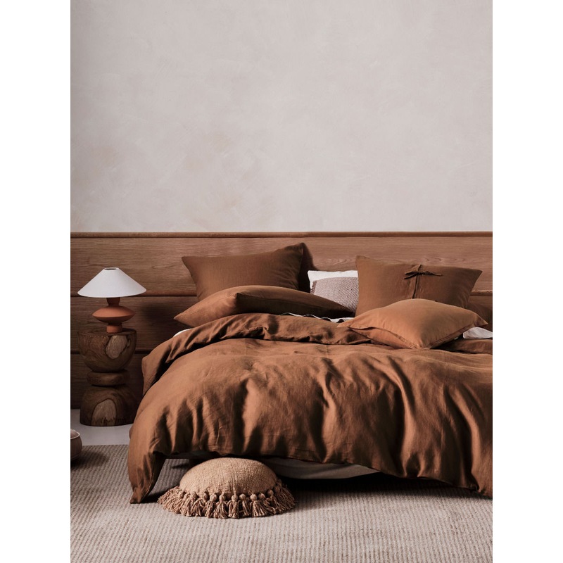 Buy Linen House Nimes Cinnamon Linen Quilt Cover Set MyDeal