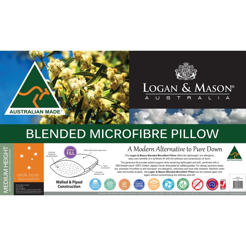 Buy Logan and Mason Blended Microfibre Standard Pillow - MyDeal