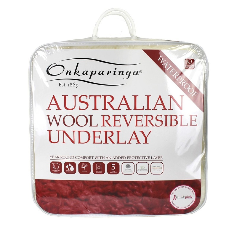 Buy Onkaparinga Waterproof Australian Wool Reversible Mattress Topper