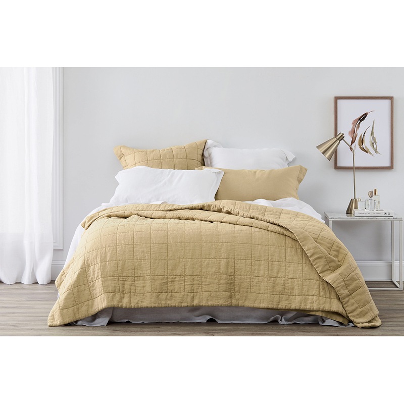 Buy Sheridan Abbotson Belgian Linen Bed Cover Honey MyDeal