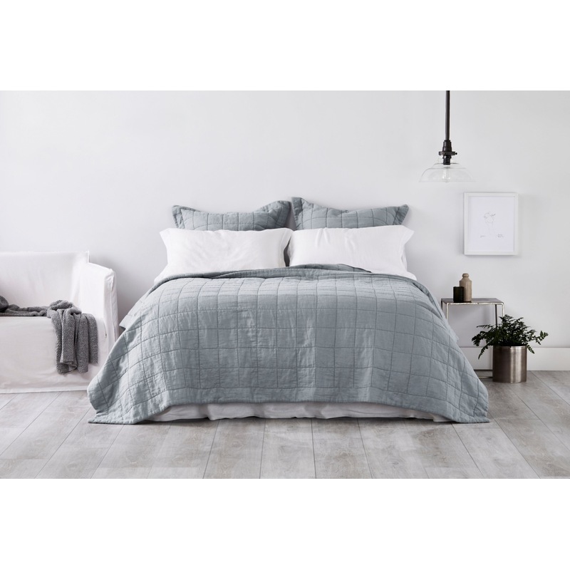 Buy Sheridan Abbotson Belgian Linen Bed Cover Pewter MyDeal