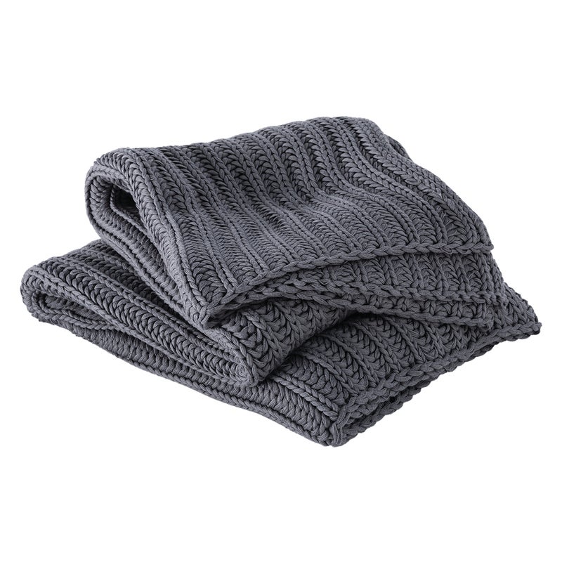 Buy Sheridan Seymour Chunky Knitted Throw in Smoke 130 x 150cm - MyDeal