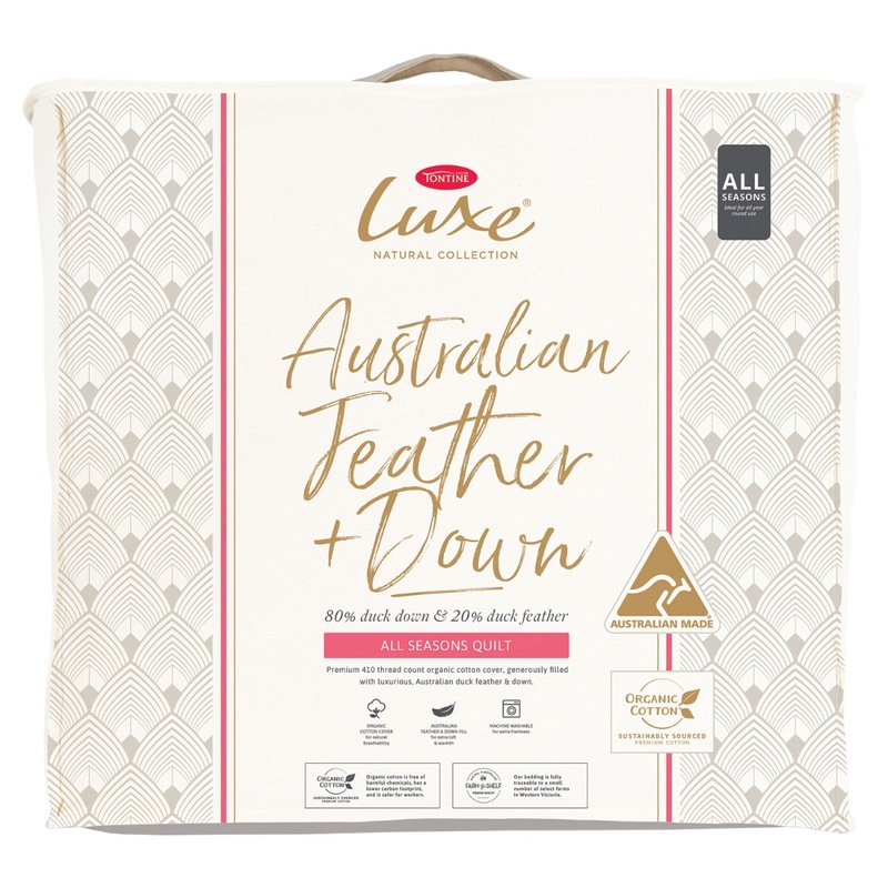 Buy Tontine Luxe Australian White Duck Feather & Down Quilt All Seasons MyDeal