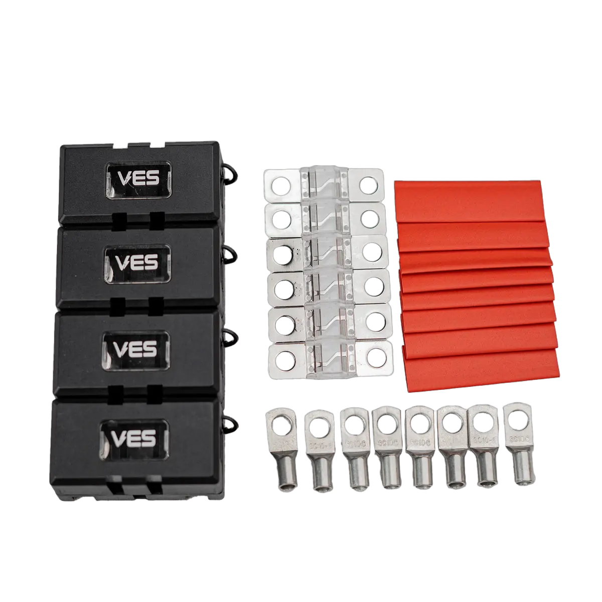 80 Amp MEGA Fuse Holder Kit (2-Pack) - With 80A Fuses, For 0/2/4/8 Gauge Wire, Car Audio, Solar, Inverter Applications