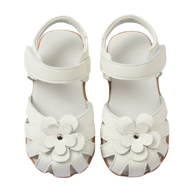 Buy Nevenka Flat Sandals for Toddler Girls Closed-Toe with Flower ...