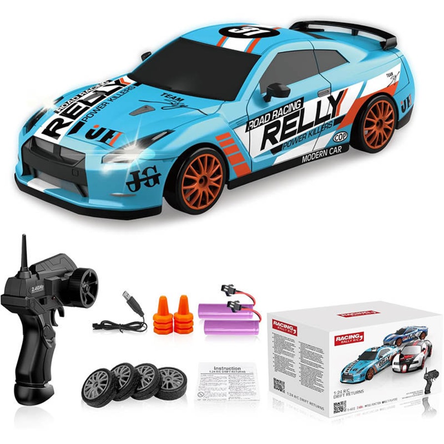Nevenka 1:24 RC Drift Car 2.4GHz 15KM/H with LED Lights and Dual Batteries-A08