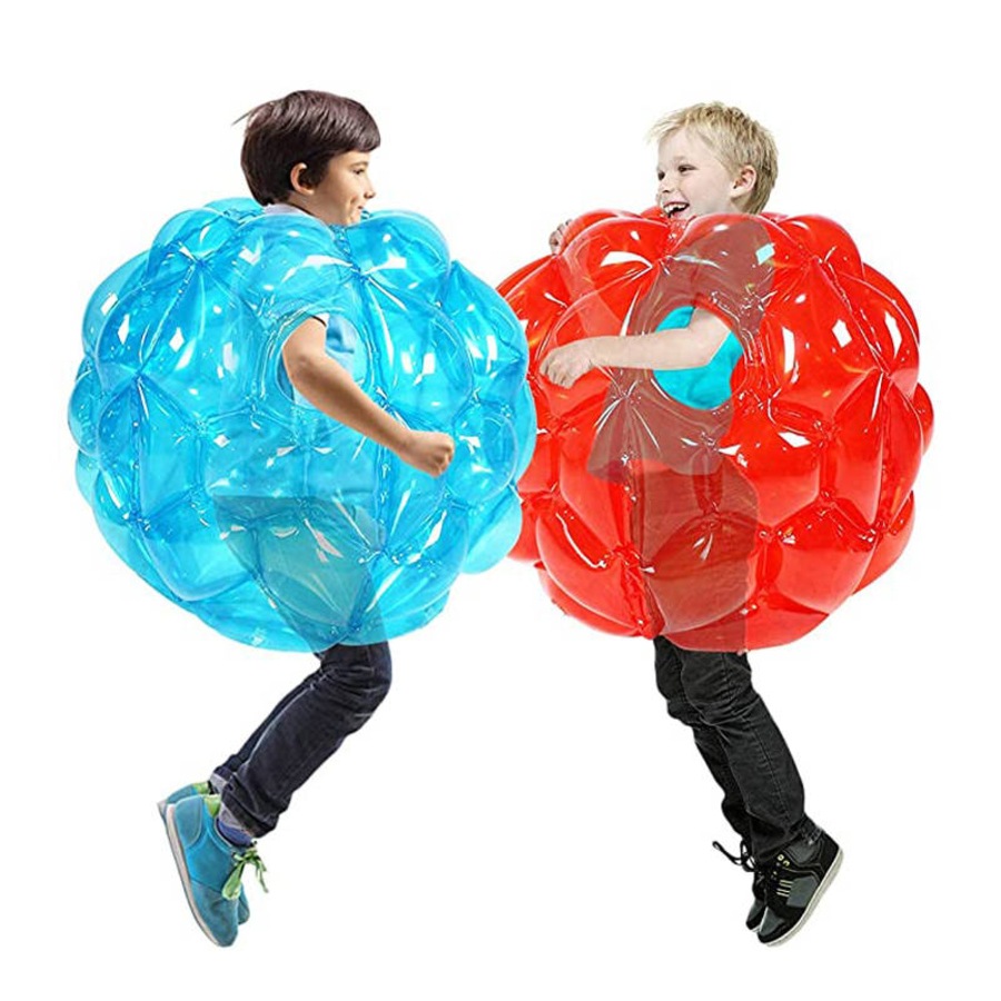 Nevenka 2 Pack Inflatable Bubble Bumper Balls Outdoor Body Bump Ball Set -BlueRed