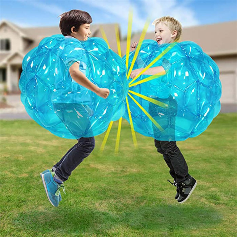 Nevenka 2 Pack Inflatable Bubble Bumper Balls Outdoor Body Bump Ball Set -BlueRed