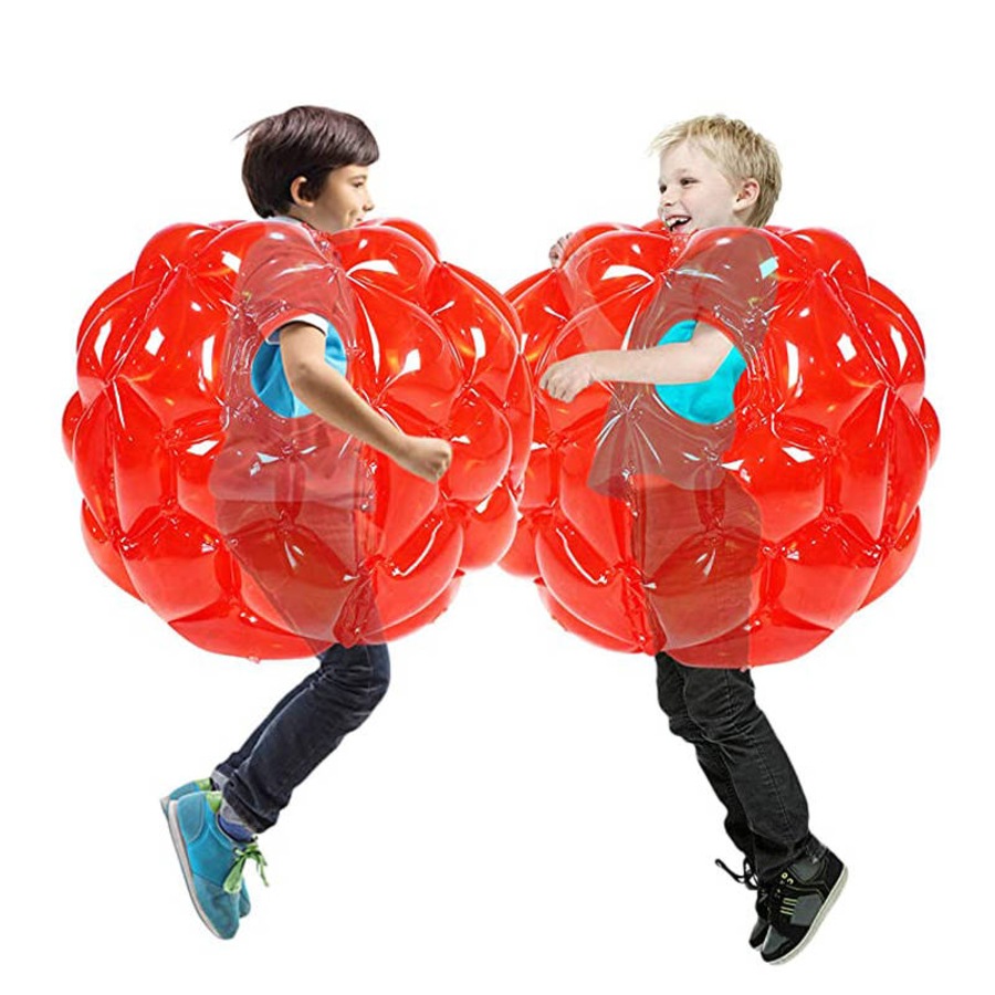 Nevenka 2 Pack Inflatable Bubble Bumper Balls Outdoor Body Bump Ball Set -Red