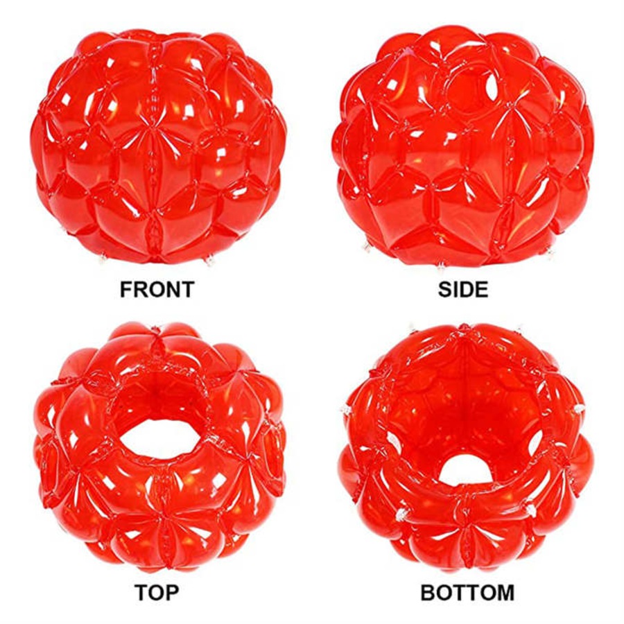 Nevenka 2 Pack Inflatable Bubble Bumper Balls Outdoor Body Bump Ball Set -Red