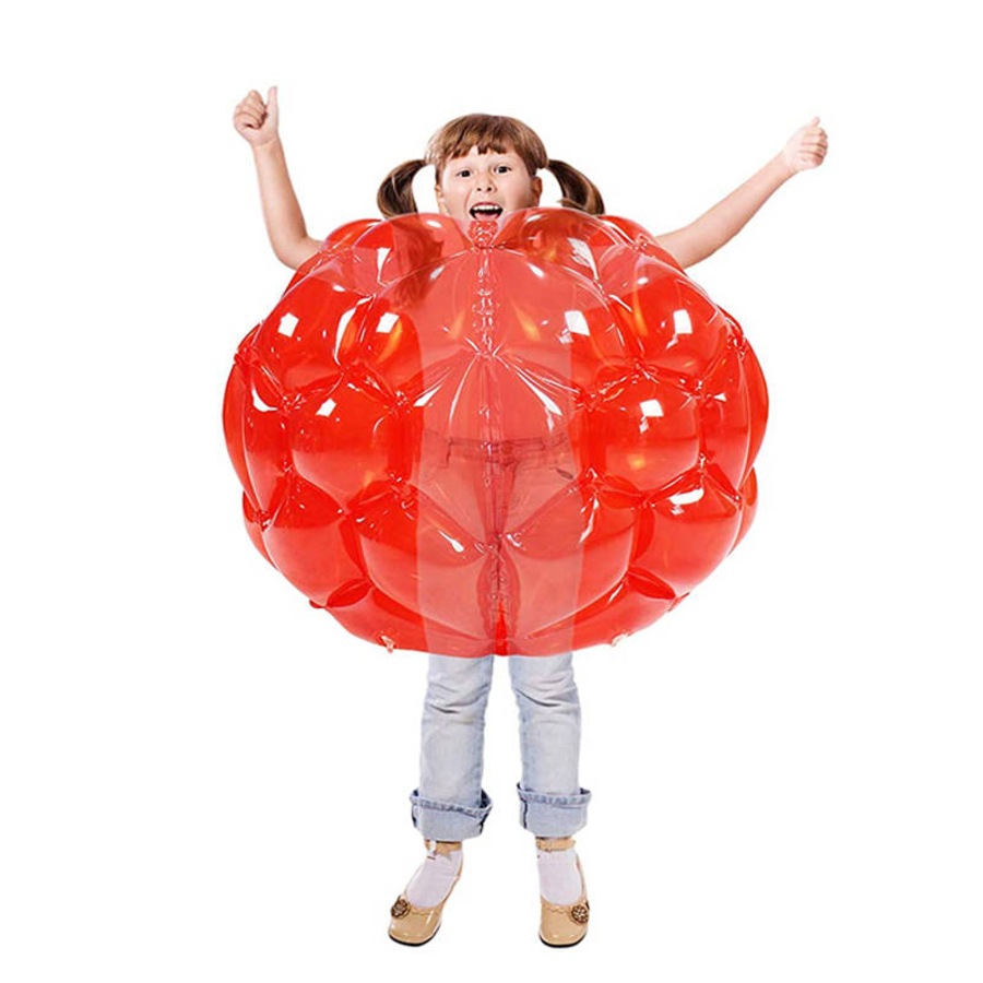Nevenka 2 Pack Inflatable Bubble Bumper Balls Outdoor Body Bump Ball Set -Red