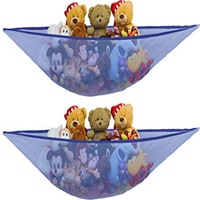 Nevenka 2 Packs Stuffed Animals Jumbo Toy Storage Hammock-Blue