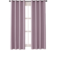 Nevenka 2 Panels Solid Color Blackout Curtains for Living Room-LightPurple