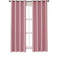 Nevenka 2 Panels Solid Color Blackout Curtains for Living Room-Pink