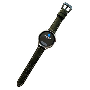 Nevenka 20mm Nubuck Leather Samsung Watch Strap 20mm for Galaxy Watch 4/5-DarkGreen