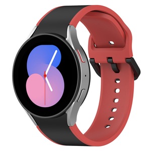 Nevenka 20mm Two Tone Silicone Sports Strap for Samsung Galaxy Watch 5-BlackRed