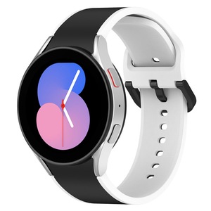 Nevenka 20mm Two Tone Silicone Sports Strap for Samsung Galaxy Watch 5-BlackWhite