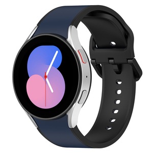 Nevenka 20mm Two Tone Silicone Sports Strap for Samsung Galaxy Watch 5-MidnightBlueBlack