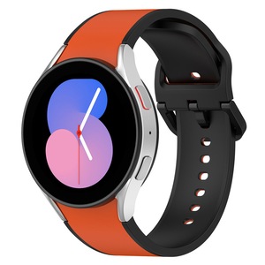 Nevenka 20mm Two Tone Silicone Sports Strap for Samsung Galaxy Watch 5-OrangeBlack