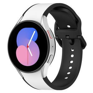 Nevenka 20mm Two Tone Silicone Sports Strap for Samsung Galaxy Watch 5-WhiteBlack