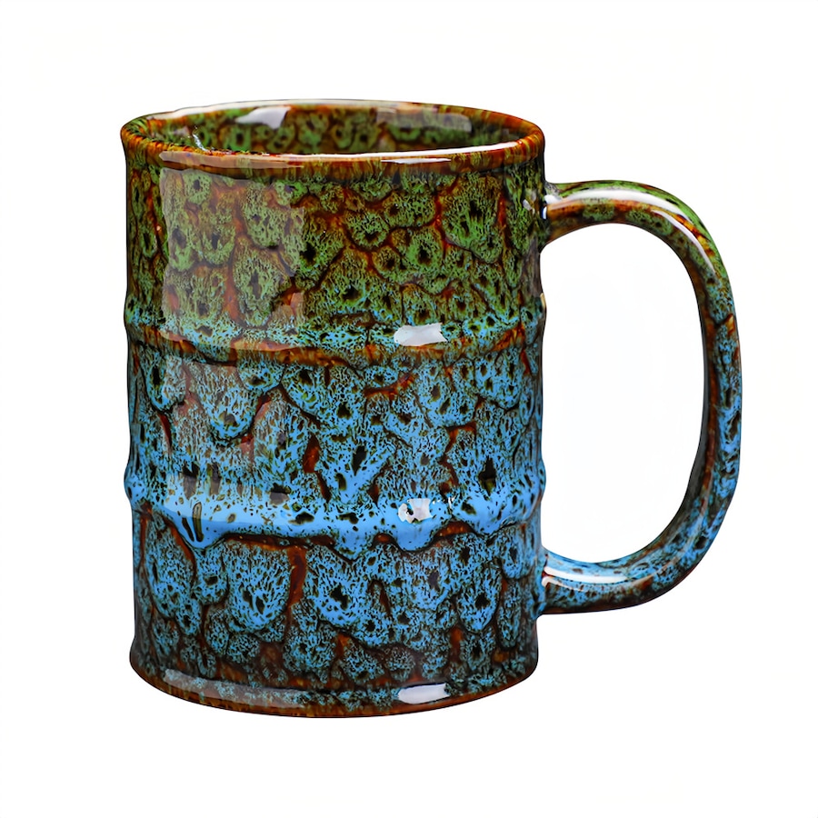 Nevenka 20Oz Ceramic Coffee Mugs Large Tea Cup for Office and Home-GreenBlue