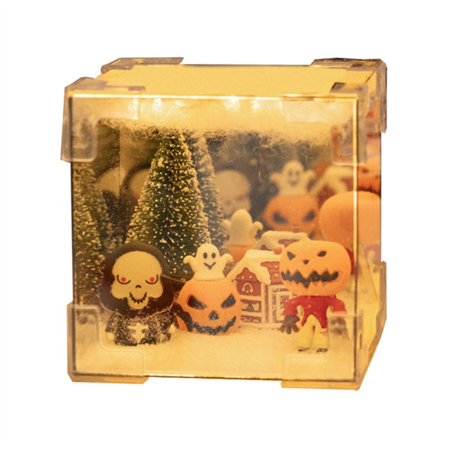 Nevenka 2in1 DIY Christmas Cube Mirror Lamp Handmade Night Light-Halloween