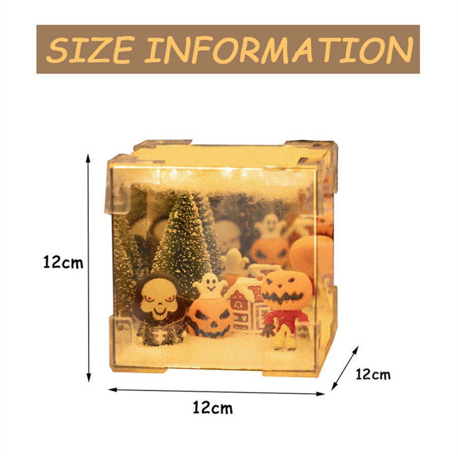 Nevenka 2in1 DIY Christmas Cube Mirror Lamp Handmade Night Light-Halloween