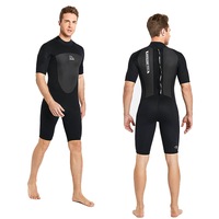 Nevenka 2mm One Piece Short Sleeve Thermal Swimsuit for men-Black