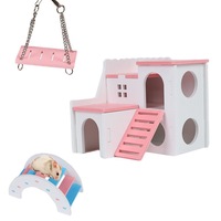 Nevenka 3-Pack Hamster Exercise Toys House Hideout for Small Animal-A