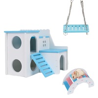 Nevenka 3-Pack Hamster Exercise Toys House Hideout for Small Animal-F