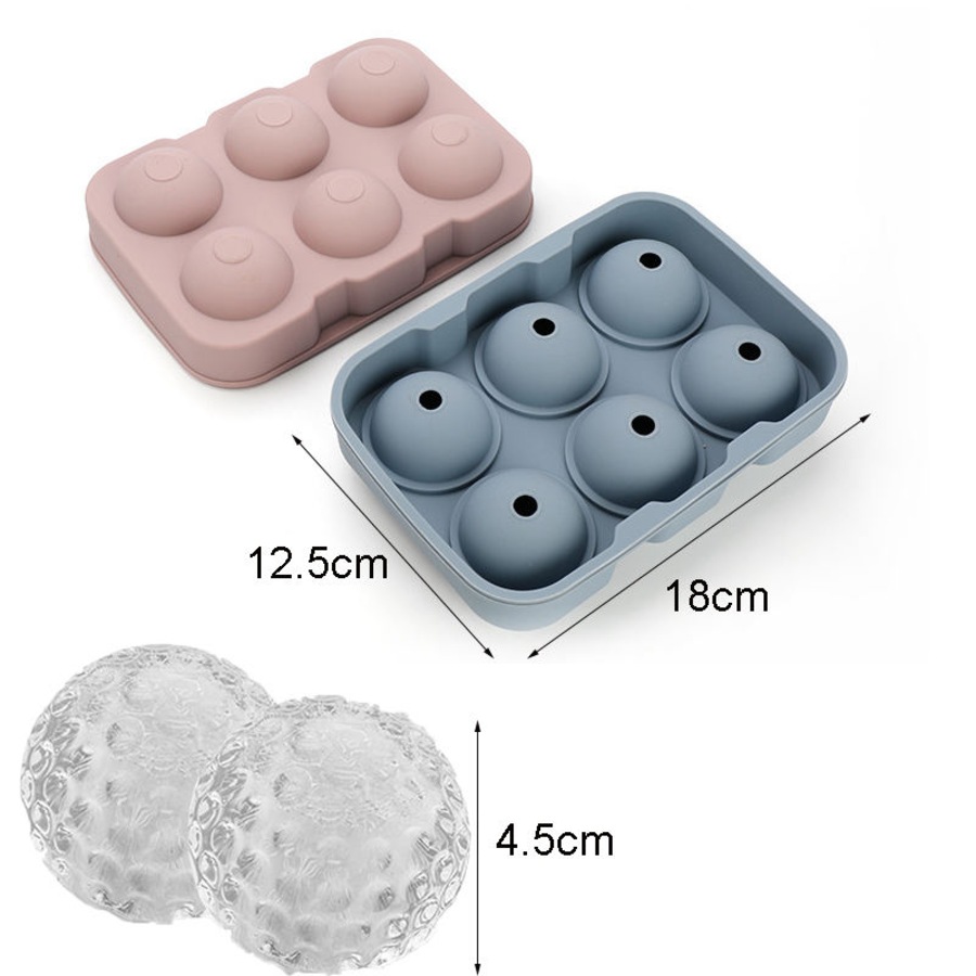 Nevenka 3 Pcs Silicone Ice Ball Molds 6 Cavity with Removable Lid for Cocktail