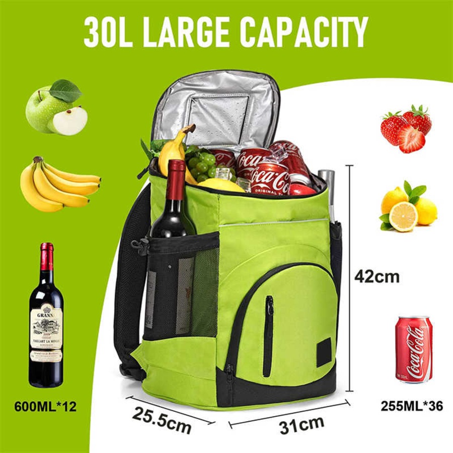 Nevenka 30L Cooler Backpack Insulated Bag Leakproof Collapsible for Camping-Blue