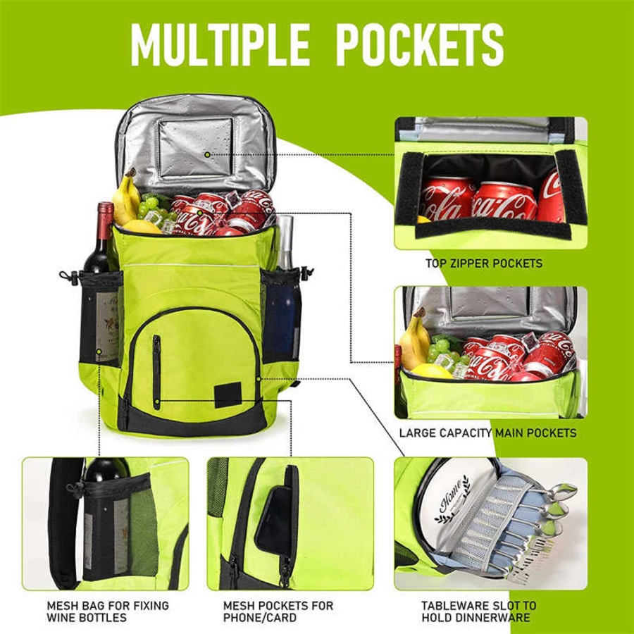 Nevenka 30L Cooler Backpack Insulated Bag Leakproof Collapsible for Camping-Blue