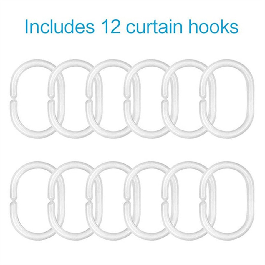 Nevenka 4 Pcs Shower Curtain Set Bath Mat U Shape and Toilet Lid Cover Mat with 12 Hooks 71" x 71"-A3